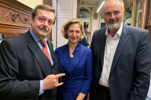 Landeshauptmann Hans Peter Doskozil mit Gästen am Burgenland-Empfang in Brüssel