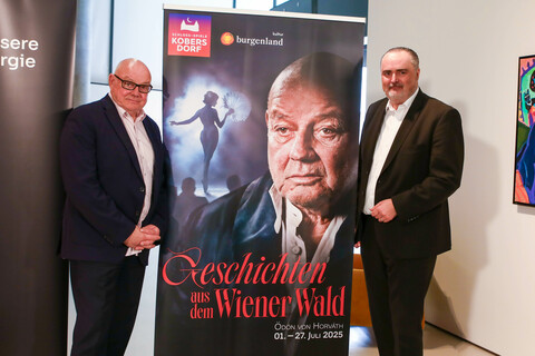 Landeshauptmann Hans Peter Doskozil und KS Wolfgang Böck, Intendant Schloss-Spiele Kobersdorf