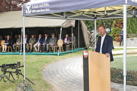 Sicherheitsreferent Landeshauptmannstellvertreter Johann Tschürtz bei seiner Ansprache am 12. Traditionstag der Heerestruppenschule