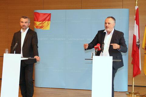 Landeshauptmann Hans Peter Doskozil und Infrastrukturlandesrat Heinrich Dorner nahmen zu verkehrspolitischen Maßnahmen des Bundes Stellung