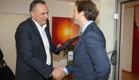 Landeshauptmann Hans Peter Doskozil mit dem US-Botschafter Trevor D. Traina