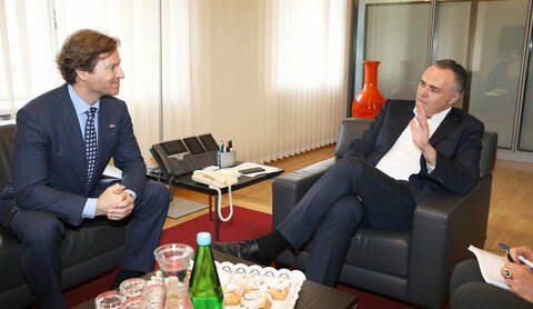 Landeshauptmann Hans Peter Doskozil mit dem US-Botschafter Trevor D. Traina