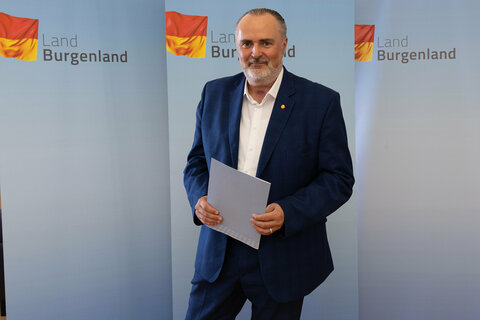 Landeshauptmann Hans Peter Doskozil präsentierte im Rahmen einer Pressekonferenz ein Landes-Entlastungspaket für Gemeinden.